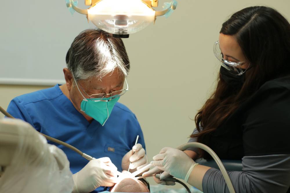 Dr. Choi and Locey are doing dental surgery at Inland choice Dental